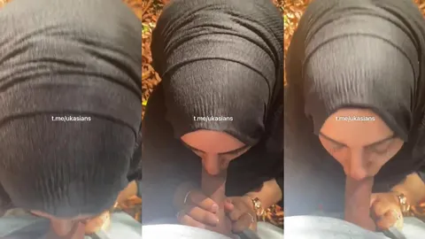 Türbanlı, nişanlısına ormanda sakso çektiriyor
