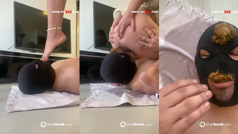 Türk Sahibe Kölesinin Ağzına Sıçıyo, Aşağılayıp Zorla Yediriyo - Ezik Köpekler İçin