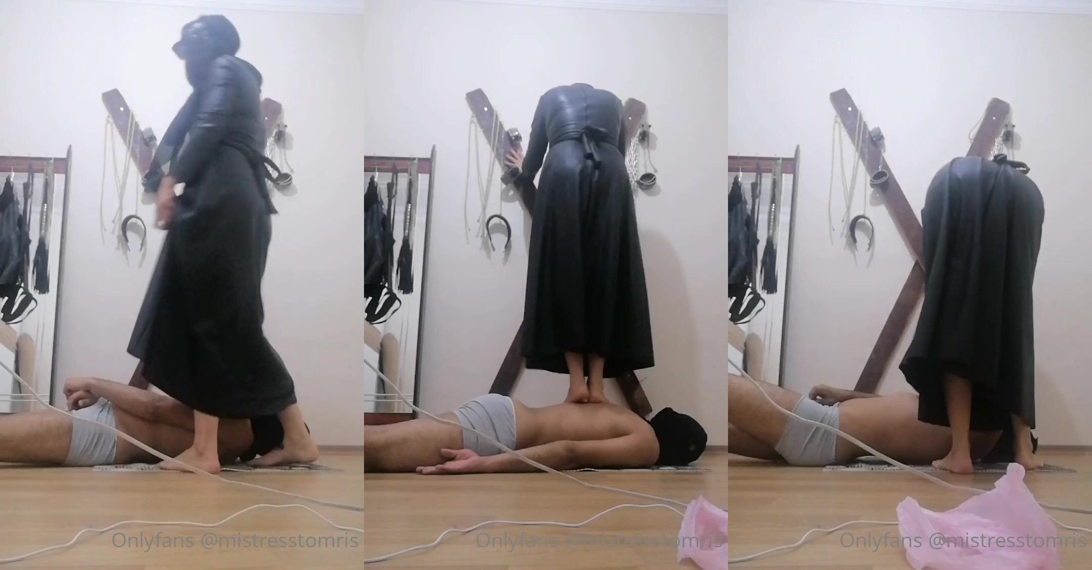 Uzun deri elbisemle trample seansım • Mistress Tomris