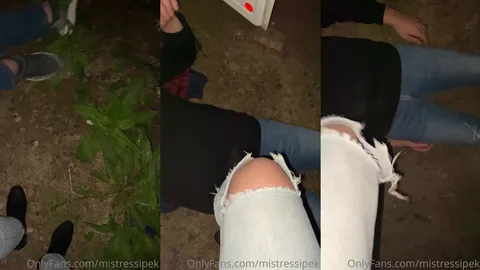 Ansızın yere yattı ve inip yol kenarında onu ezdim • Mistress İpek