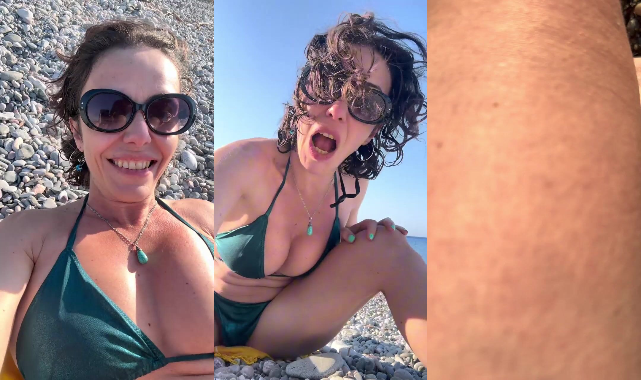 Karolin Fişekçi Plajda Bikiniyle Seksi Selfieler Çekiyor