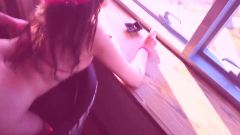 İzmirli Sevgilisini Pencereye Domaltmış Sikerken Ben Bu Göte Şapka Çıkarırım Diyor