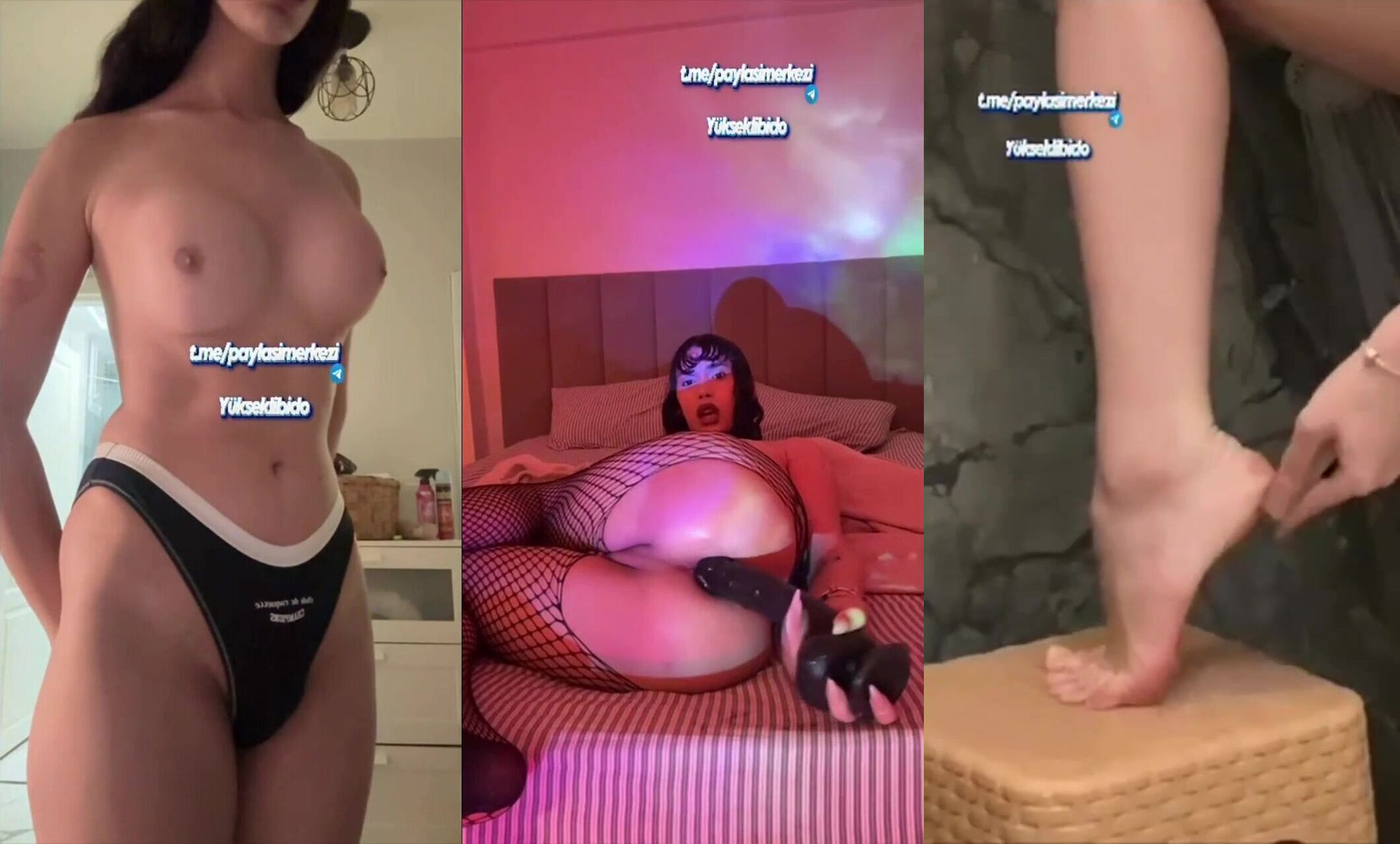 Feryali Çorapla Dildo Sokup Analını Genişletiyor Yatakta