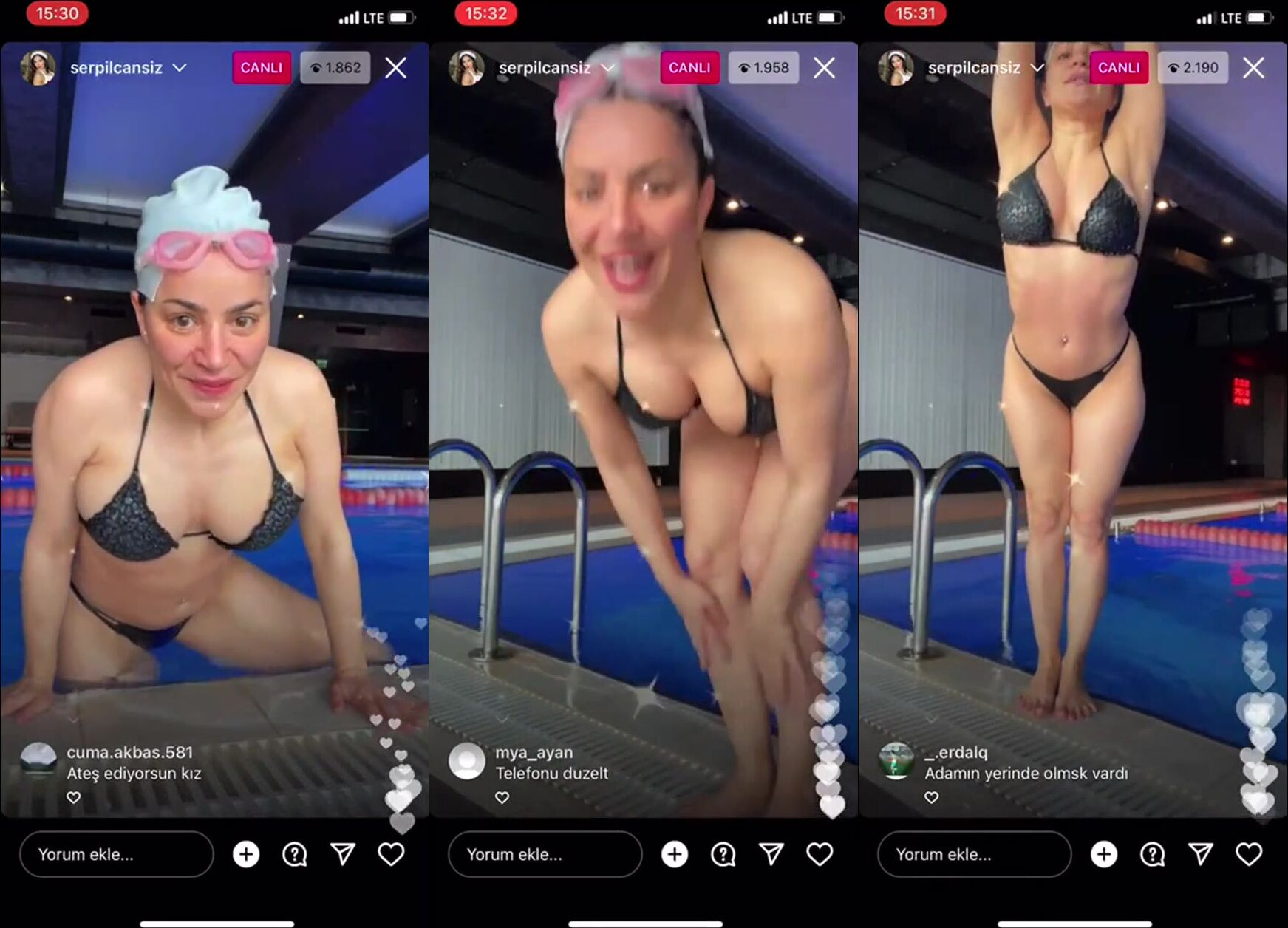 Serpil Cansız Havuzda Bikiniyle Kıvırıyor