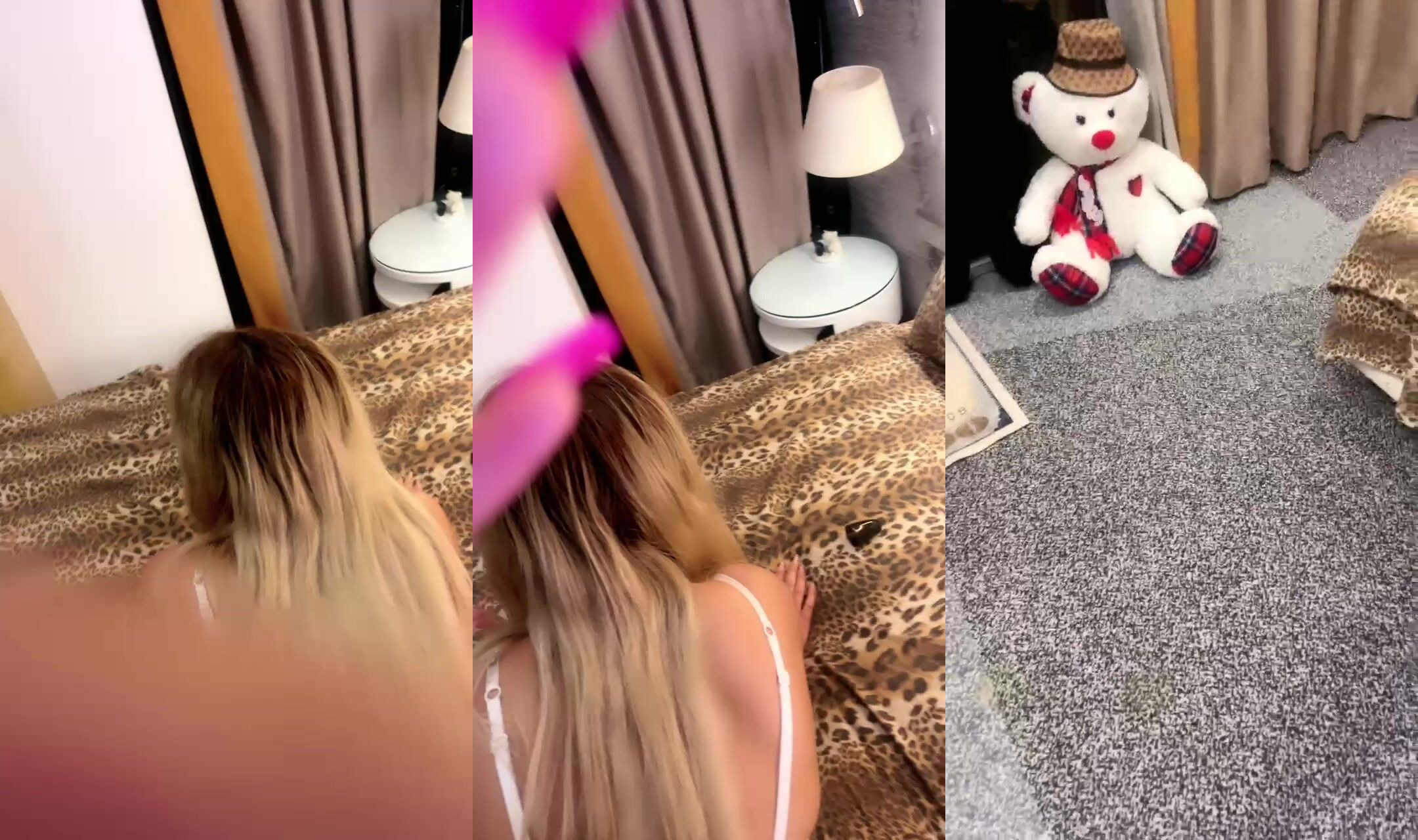 Tango Leopar Yatakta Kıvırıp Poposunu Sallıyor Amını Elliyor