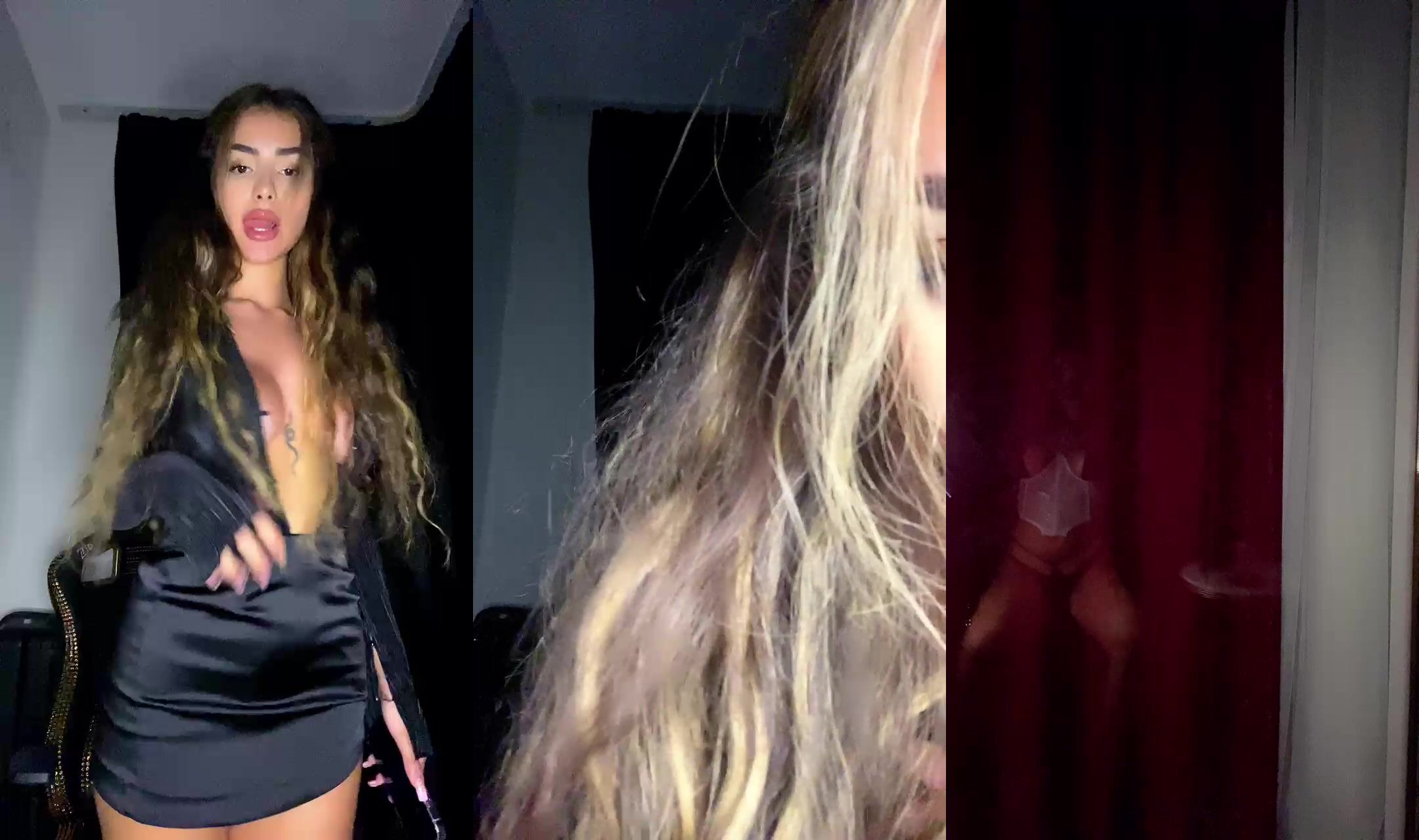 Celine Tango Siyah Elbisesini Açıp Göğüslerini ve Kalçalarını Sergiliyor