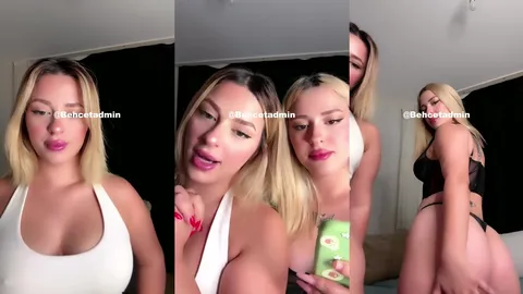 Lisa Tango ve sarışın arkadaşı webcamde lezbiyen şov yapıyor