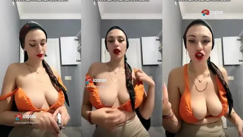 Türbanlı Lames sigara içip göğüslerini sergiliyor webcamde