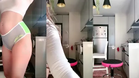 Mercedes Sena mutfakta kalçalarını sallayıp saçını savuruyor