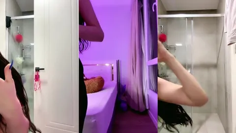 Mercedes Sena odasında soyunup duşa giriyor,