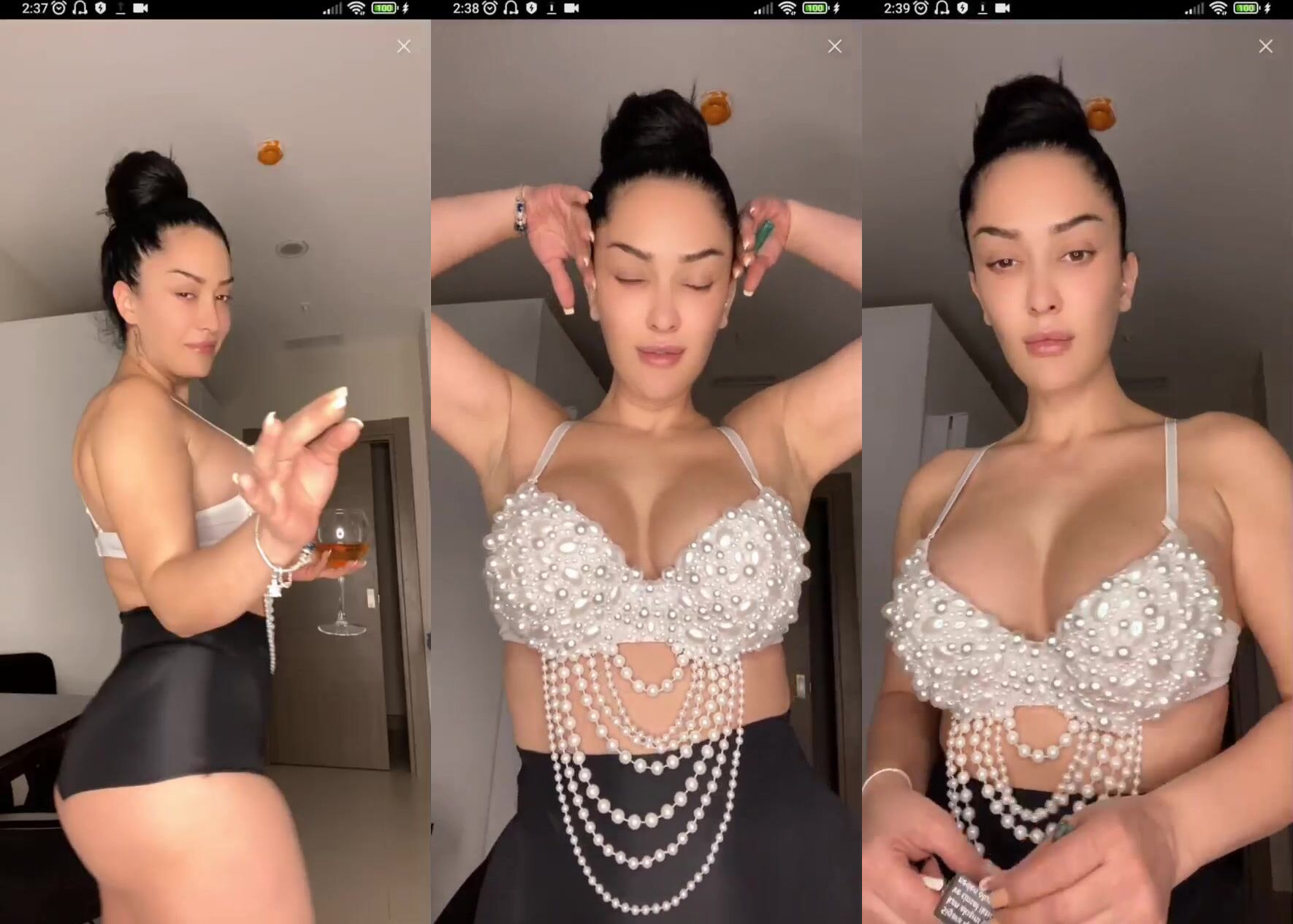 zemheri tango memelerini sergileyip poz veriyor