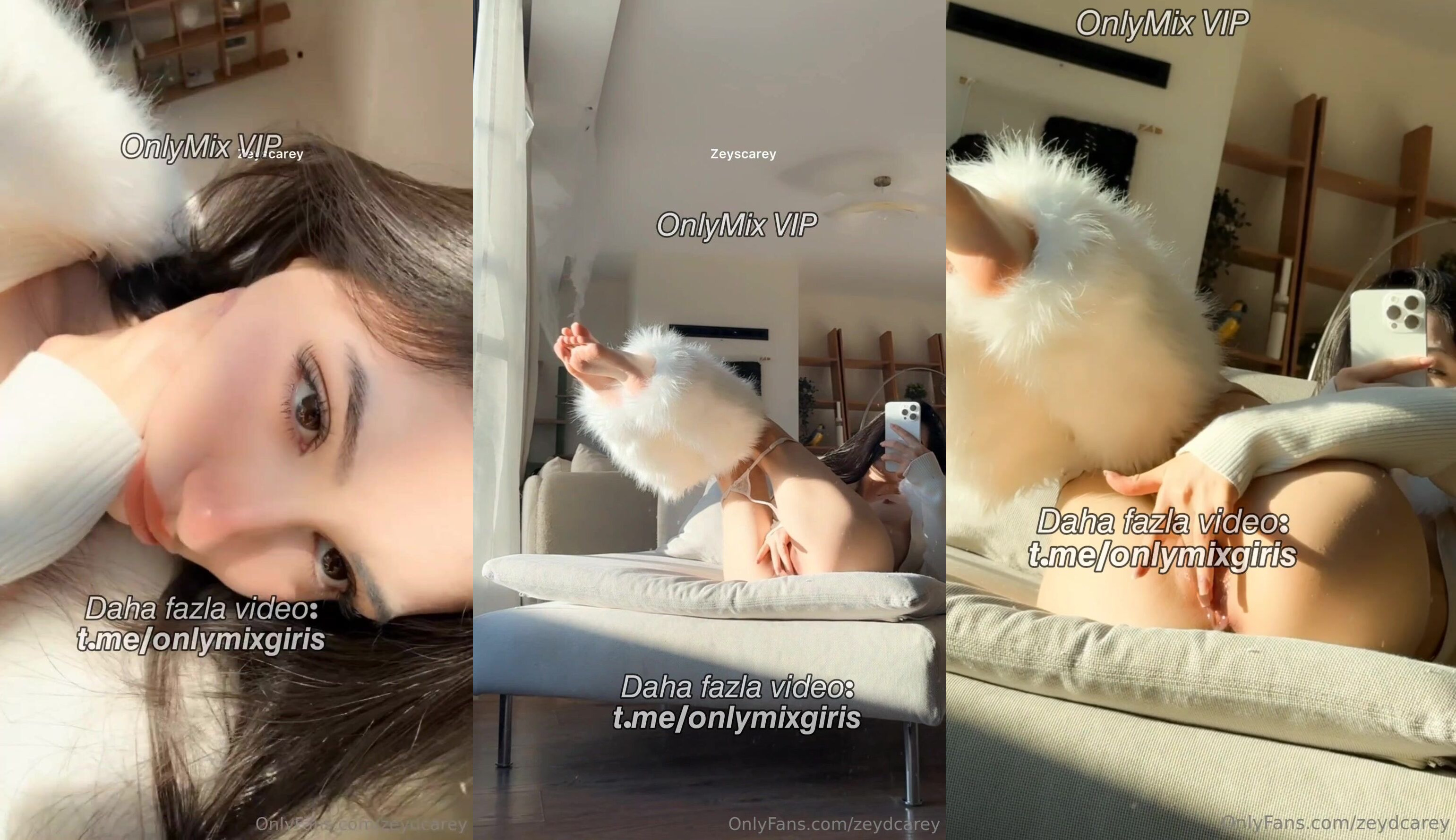 Zeydcarey Alya Vural beyaz tüylü amını sergiliyor