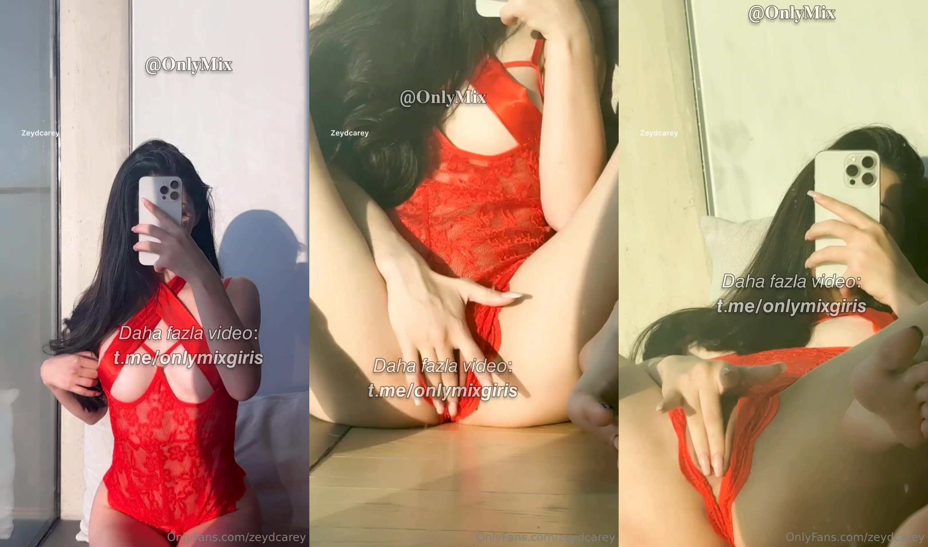 Zeydcarey Alya Vural kırmızı iç çamaşırıyla amcığını parmaklıyor