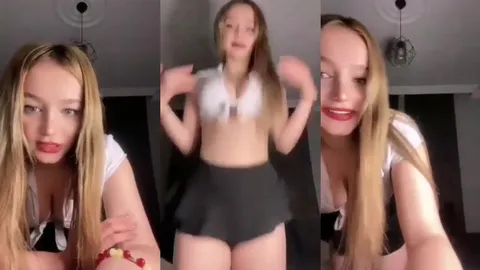 Ceydaria sarışın hatun mini etekle dans edip azdırıyor