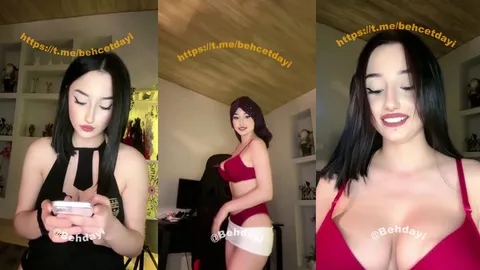 Benasteria webcam'de ateşli pozlar veriyor, kıvrımlarını sergiliyor