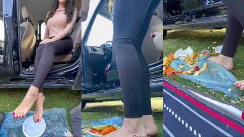 Açık havada meyve ezmece