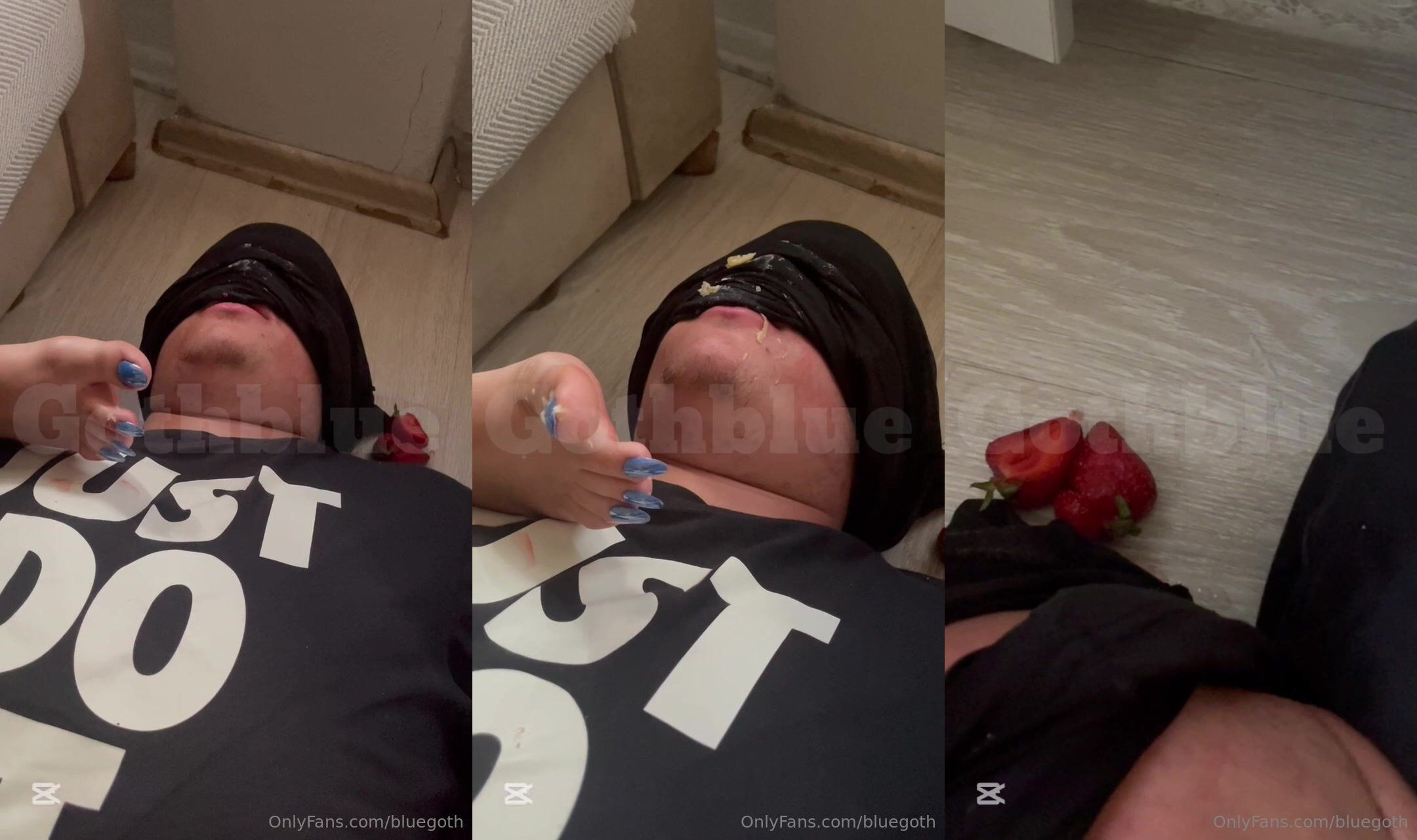 Ayakla köleye muz yedirmece