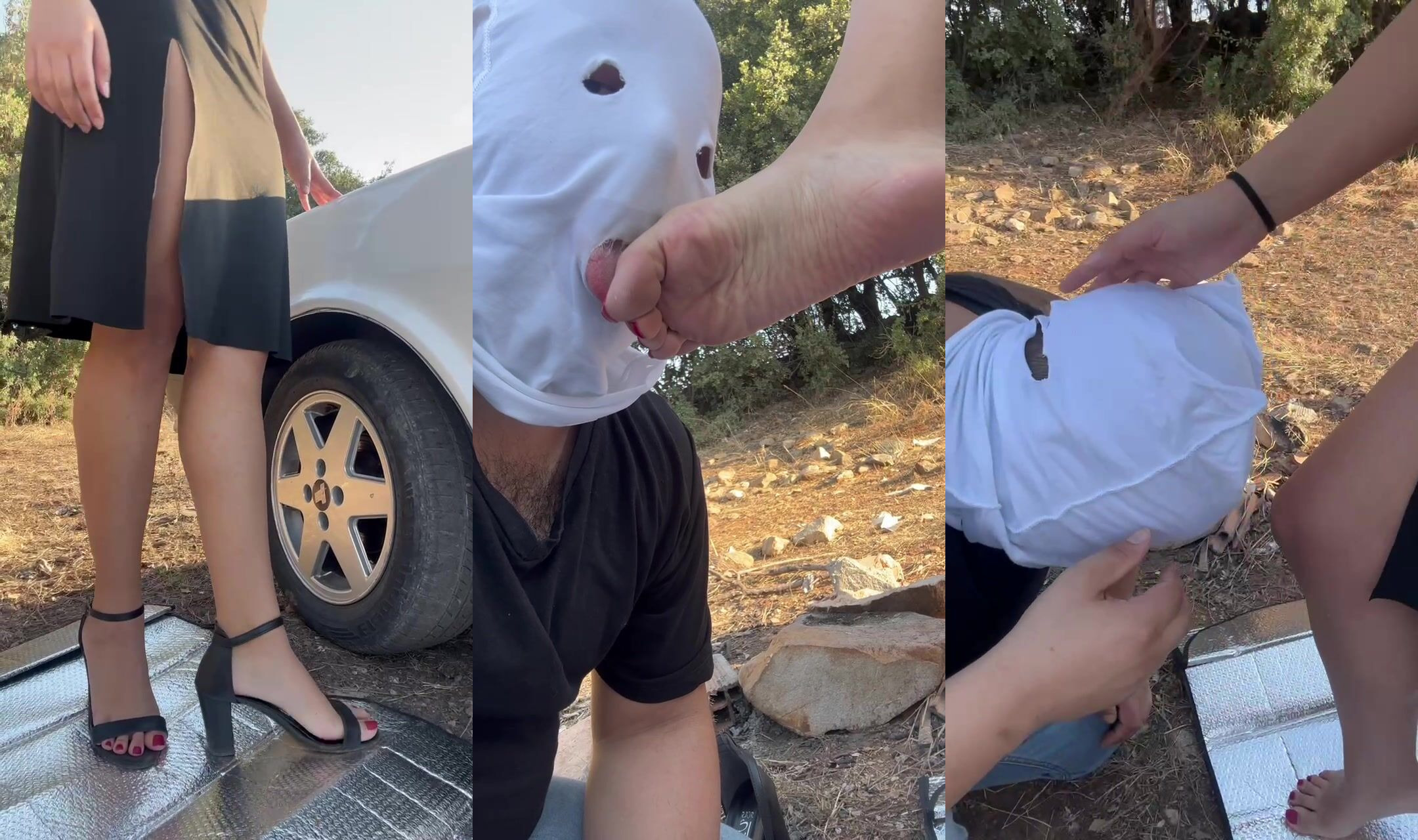 Sahibe Cosmos ayaklarını maskeli kölesine yalatıyor