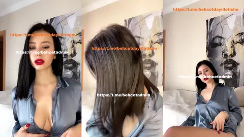 Tango Cansın Kırmızı Rujunu Sürmüş Meme Dekoltesiyle Azdırıyor