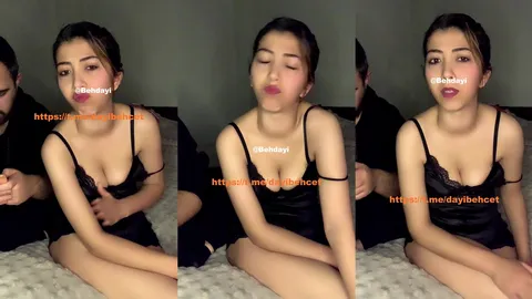 Ecem Berkay yatakta azgın bakışlarla erkeğini kışkırtıyor