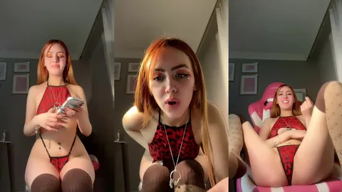 Semfunny kırmızı iç çamaşırıyla webcamde azgın pozlar veriyor