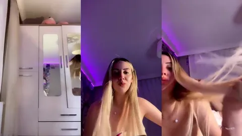 Semfunny sarışın hatun yatakta kıvırıyor eteğini sıyırıp