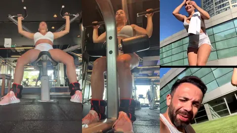 Serpil Cansız spor salonunda esneme hareketleriyle azdırıyor