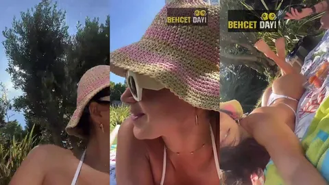 Serpil Cansız bahçede bikinili seksi pozlar veriyor