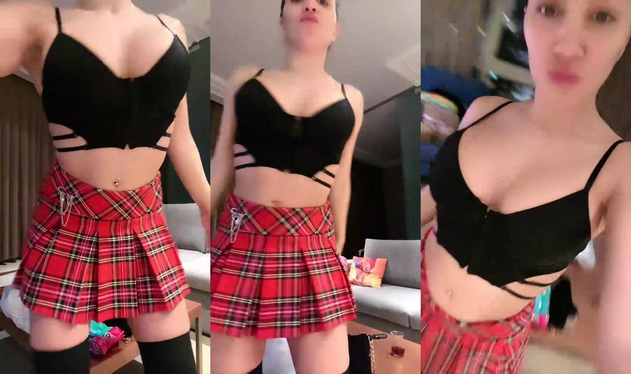 Serpil Cansız mini etekle webcamde kuduruyor