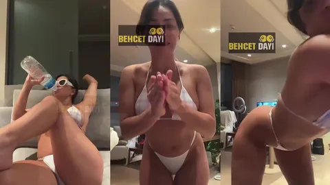 Serpil Cansiz bikiniyle kalçasını sallayıp parmaklıyor