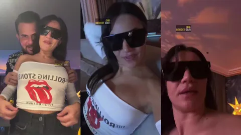 Serpil Cansız gözlüklü halde adamla ateşli yakınlaşıyor