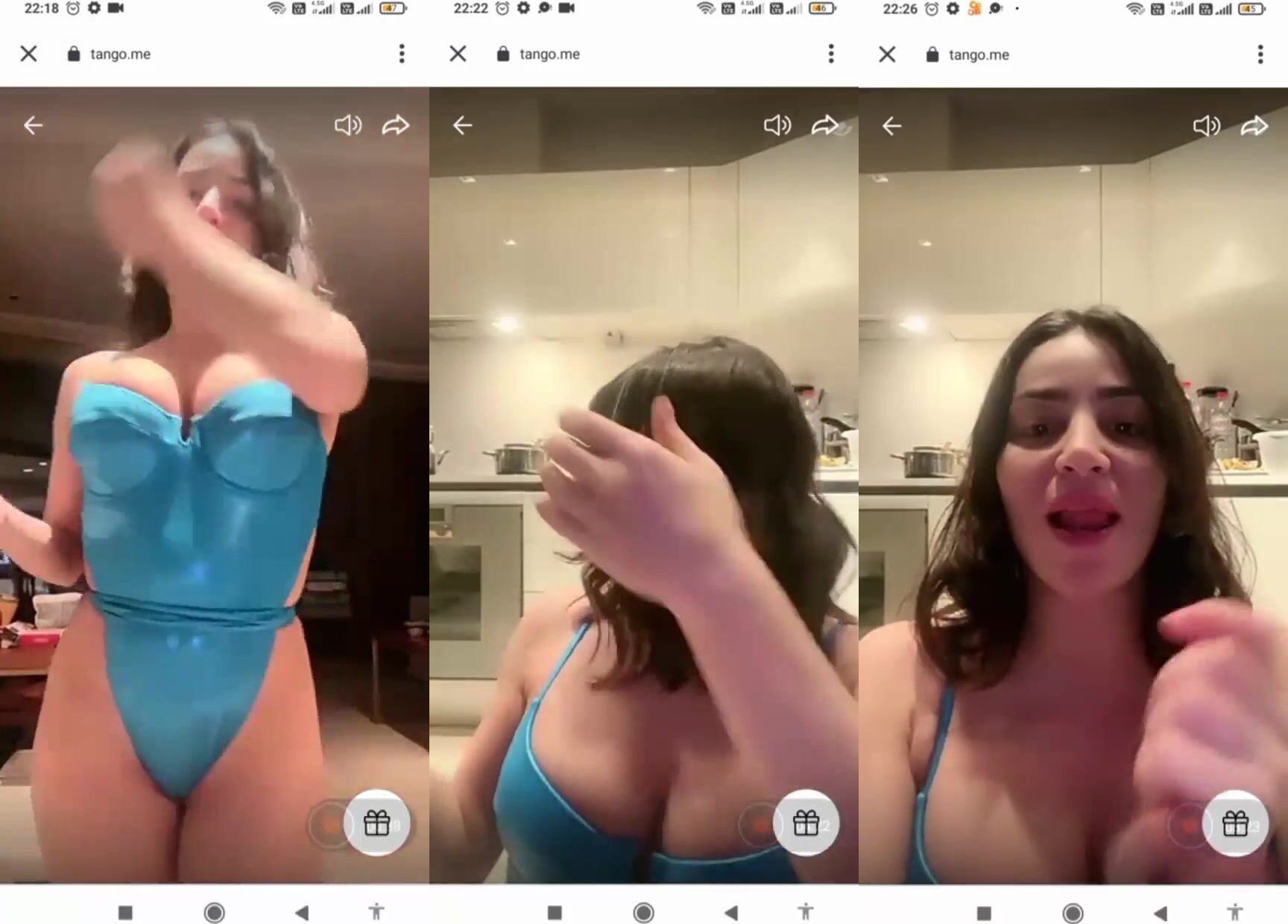Serpil Cansiz mavi tangasıyla webcamde kalçalarını sallıyor