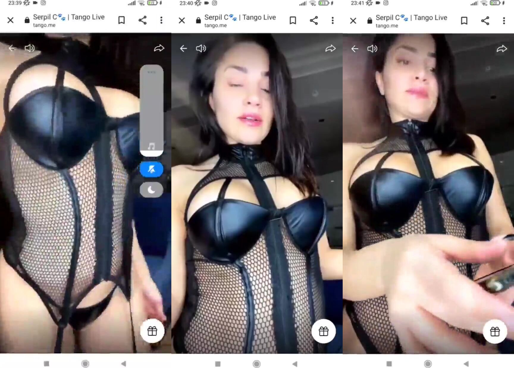 Serpil Cansız tango live'da seksi iç çamaşırıyla poz verip dil çıkarıyor