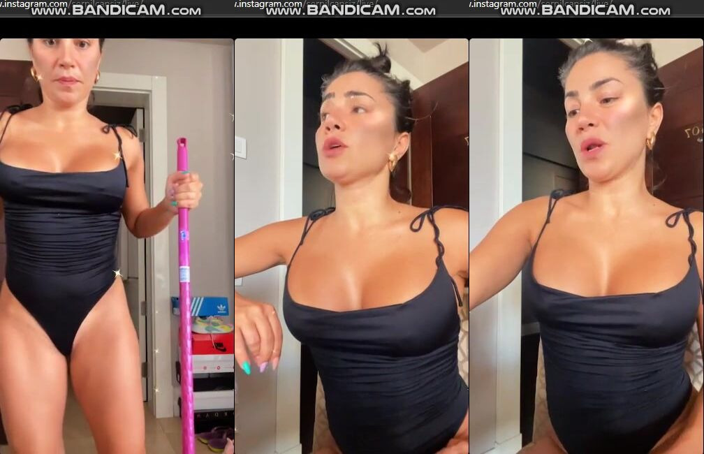 serpil cansız evde mopla azgın pozlar veriyor