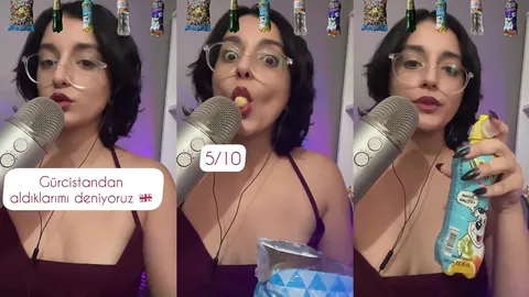 Senadeska ASMR esmer hatun yiyecekleri tadıp not veriyor