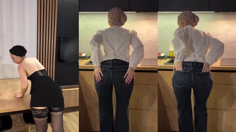 Yılmaz türbanlı halde mutfakta domalıyor