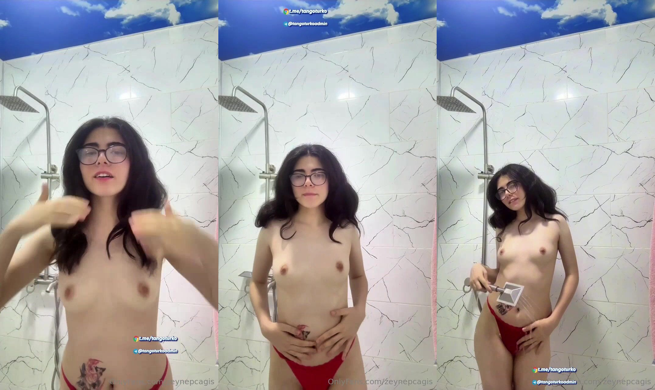 ayça çağan duşta göğüslerini sıkıp tangasını açtı