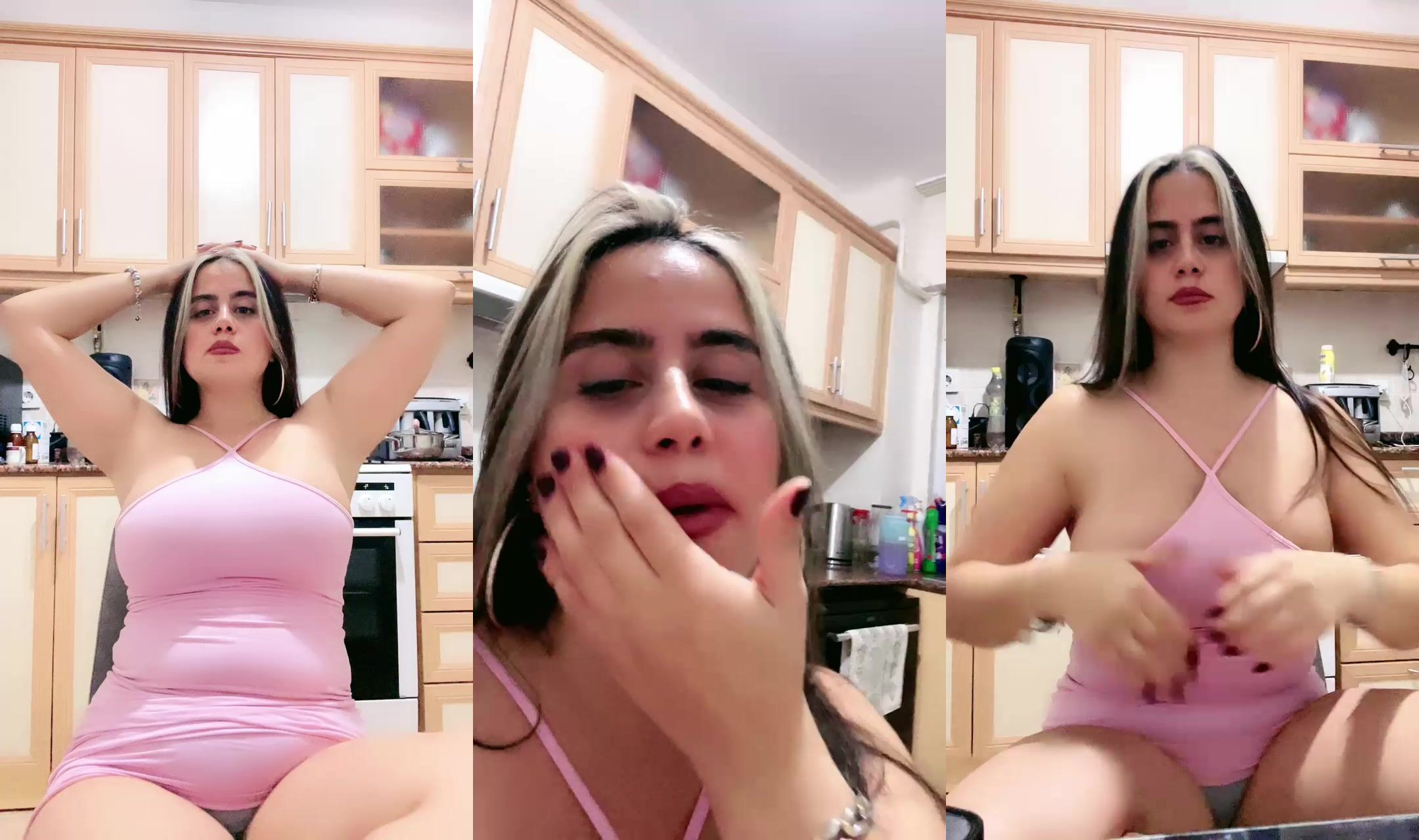 ayşe elbi canlıda memelerini sıkıp amını açıyor