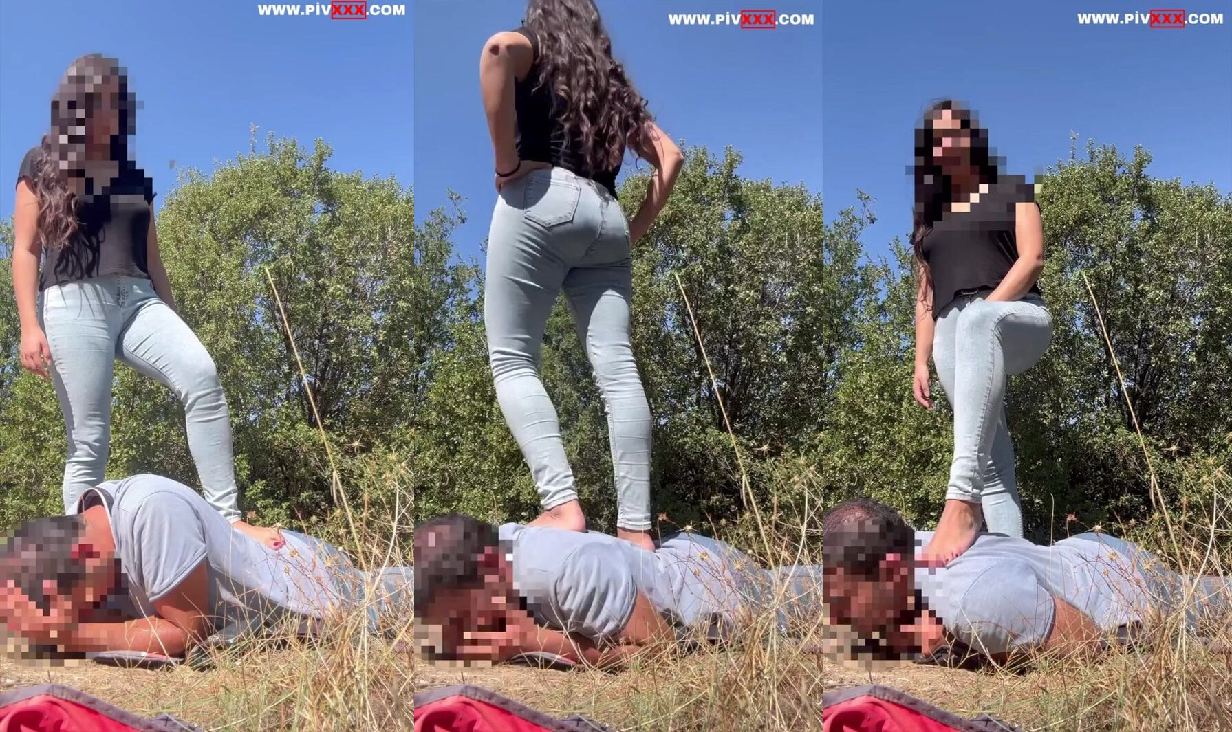 Sıcağın altında bahçede trample