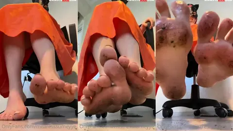 Dirty footfetish and spitting video