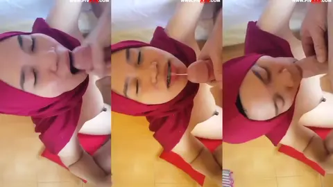 Türbanlı Kadını Yüzüne Akıtıyor