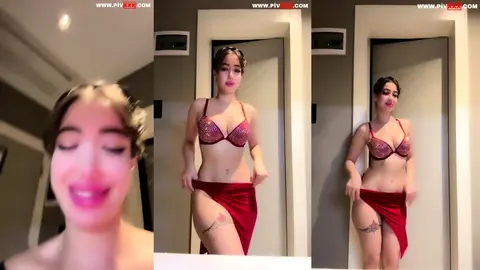 Benpoine Ifşa Kırmızı Elbisesini Giyinip Kalça Show Yaptı